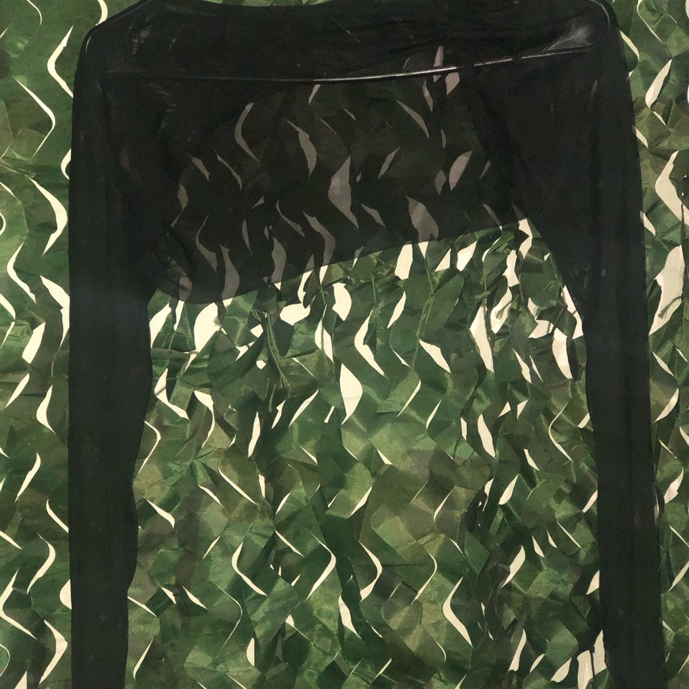 Black Sheer Long Sleeve Top